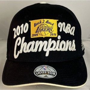 Los Angeles Lakers 2010 NBA Champions Adidas Official Locker Room Fitted Cap Hat